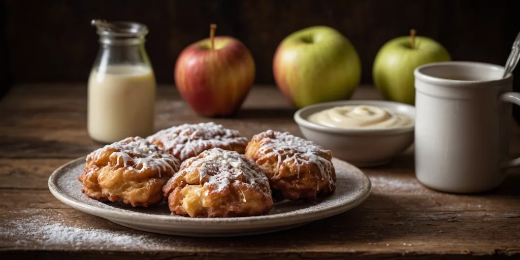 Apfelküchlein mit Vanillesauce