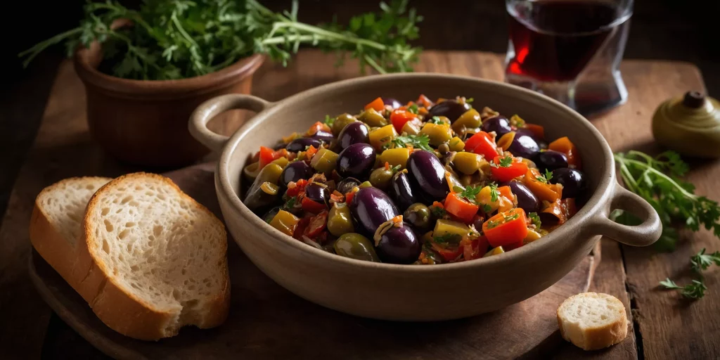 Auberginen-Caponata mit Kapern und Oliven