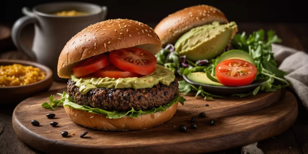Black Bean Burger mit Avocado