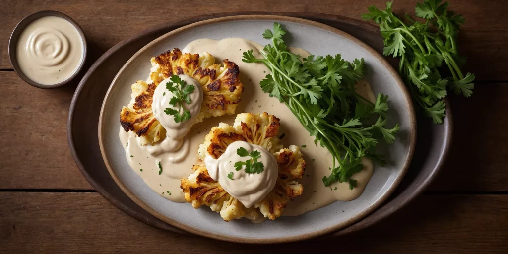 Blumenkohl-Steaks mit Tahini-Soße