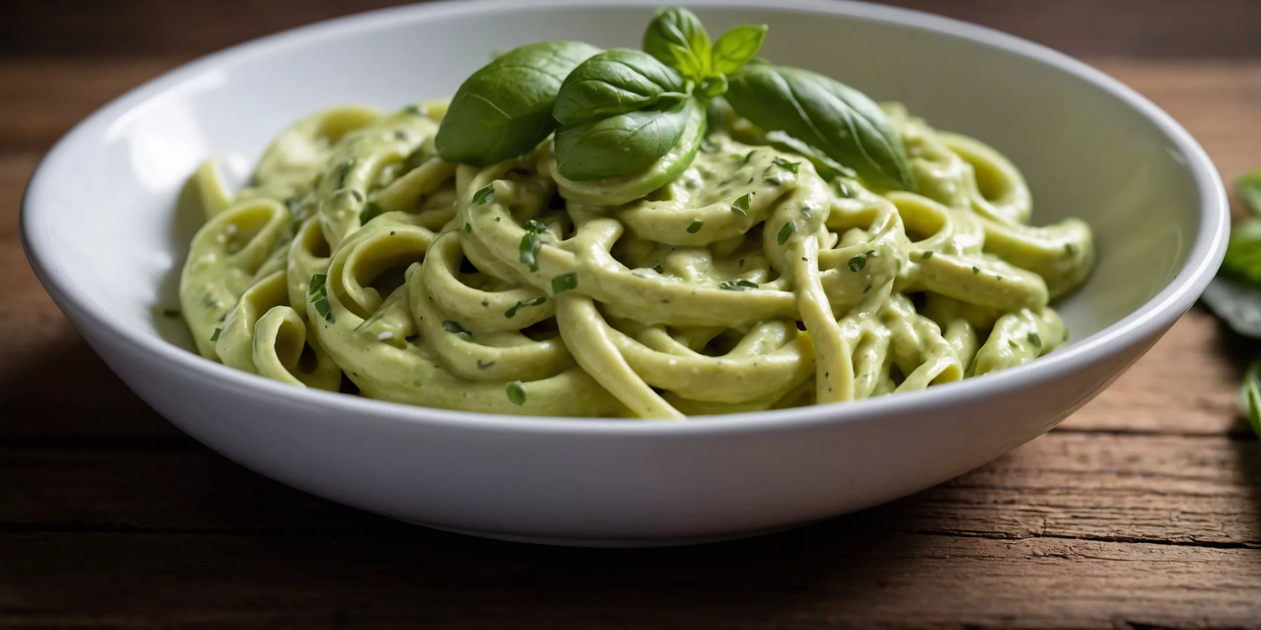 Cremige Dinkelnudeln mit Avocado-Sauce