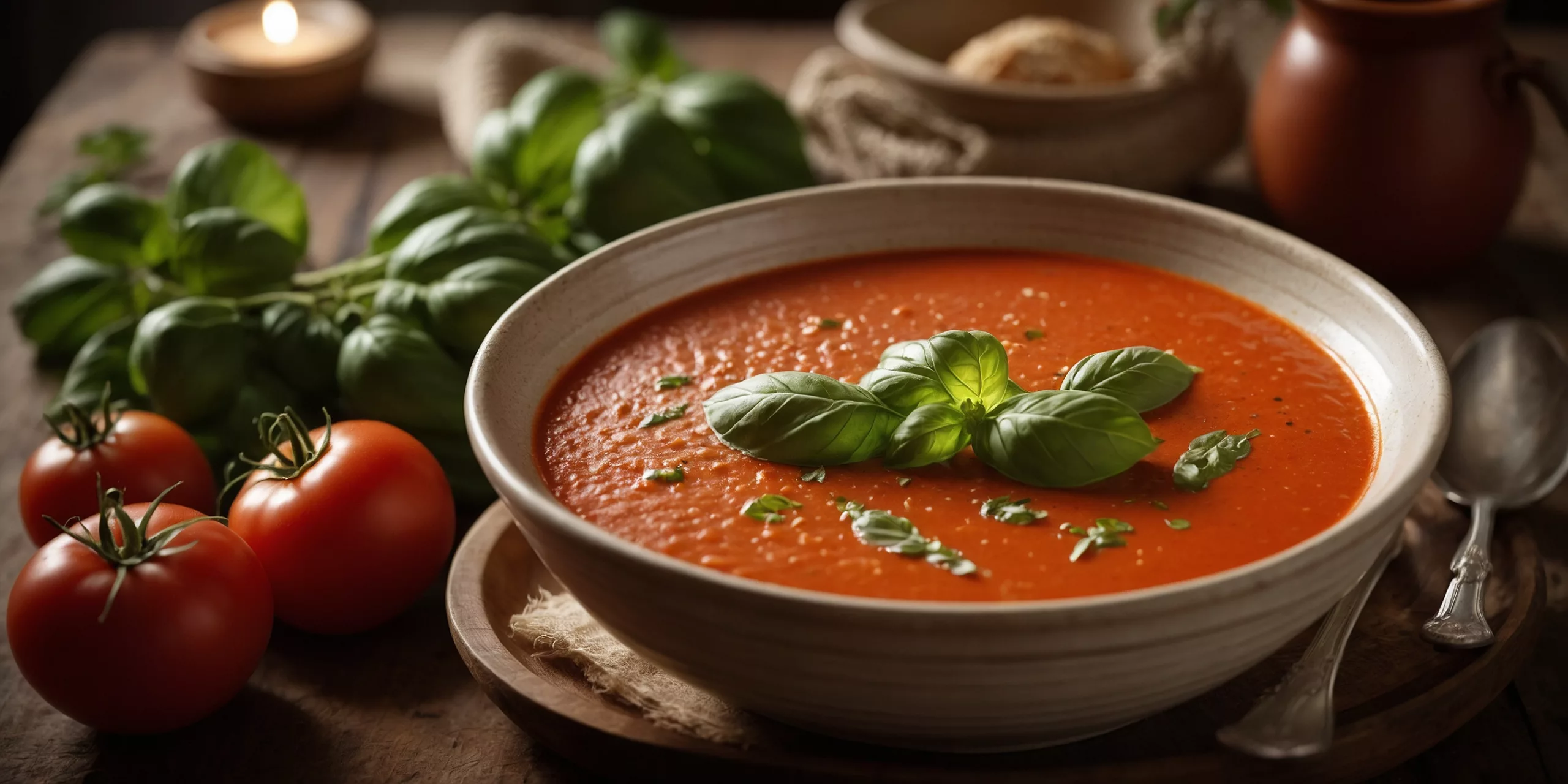 Cremige Tomaten-Basilikum Suppe