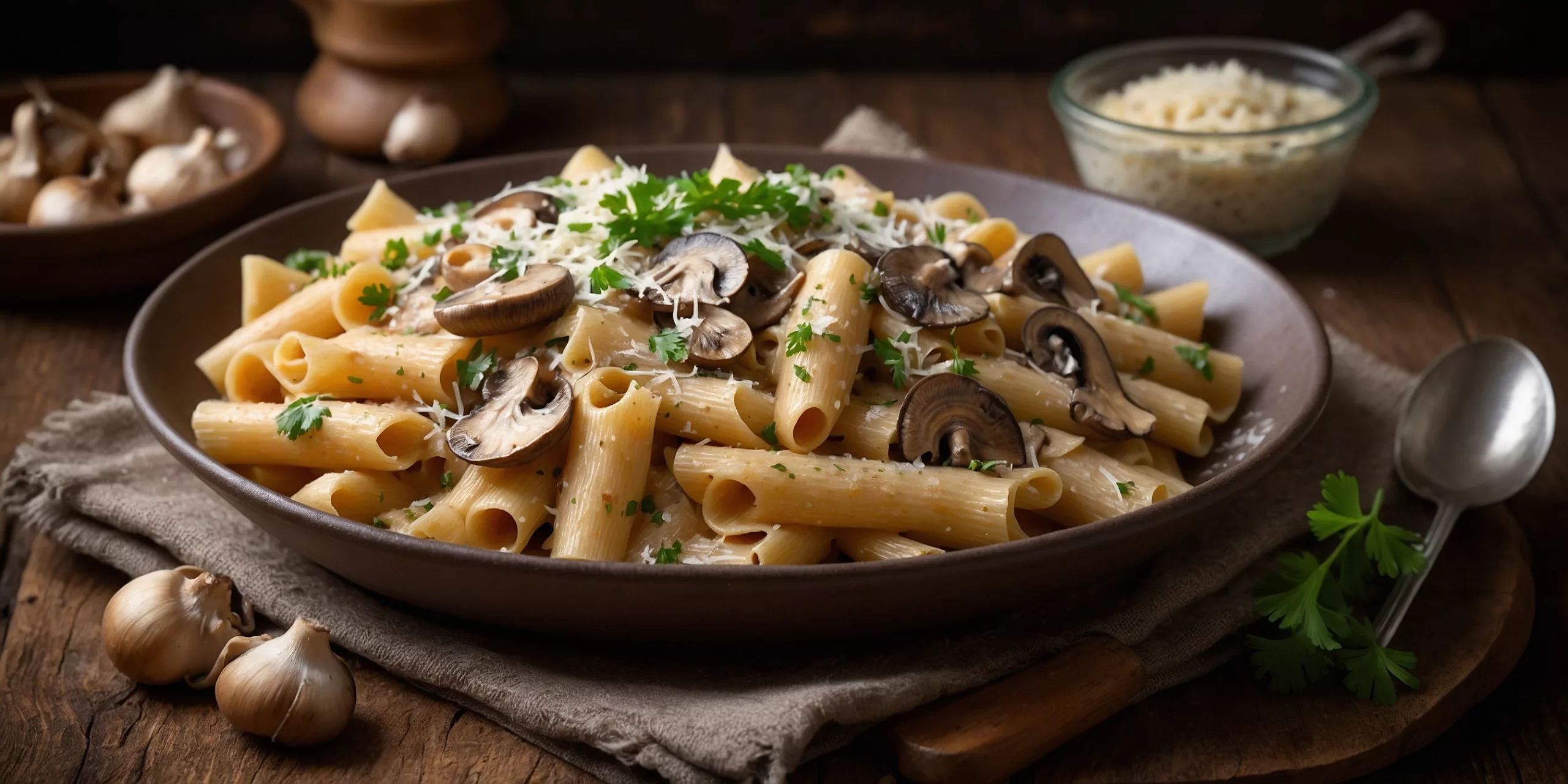 Cremige Tortiglioni mit Pilzsauce