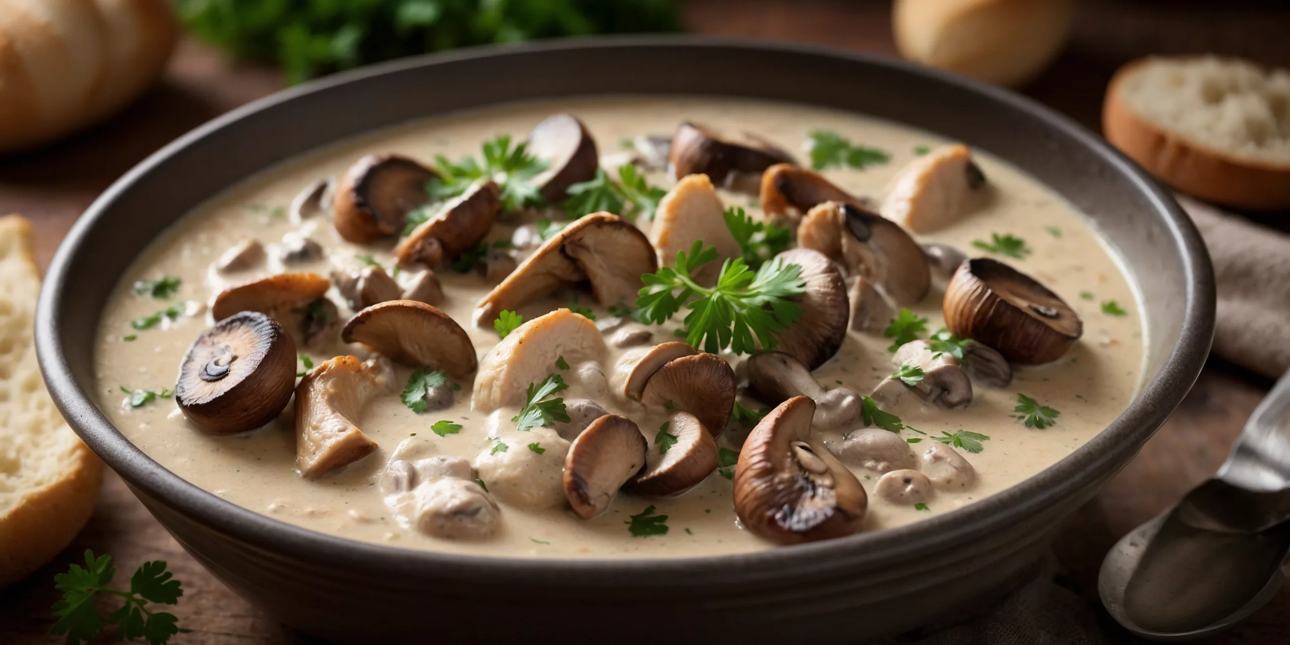 Cremiges Hähnchen-Pilz-Ragout