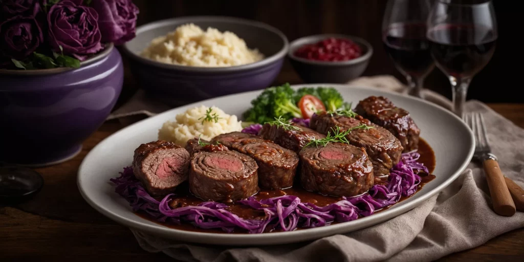 Deftige Rinderrouladen mit Rotkohl