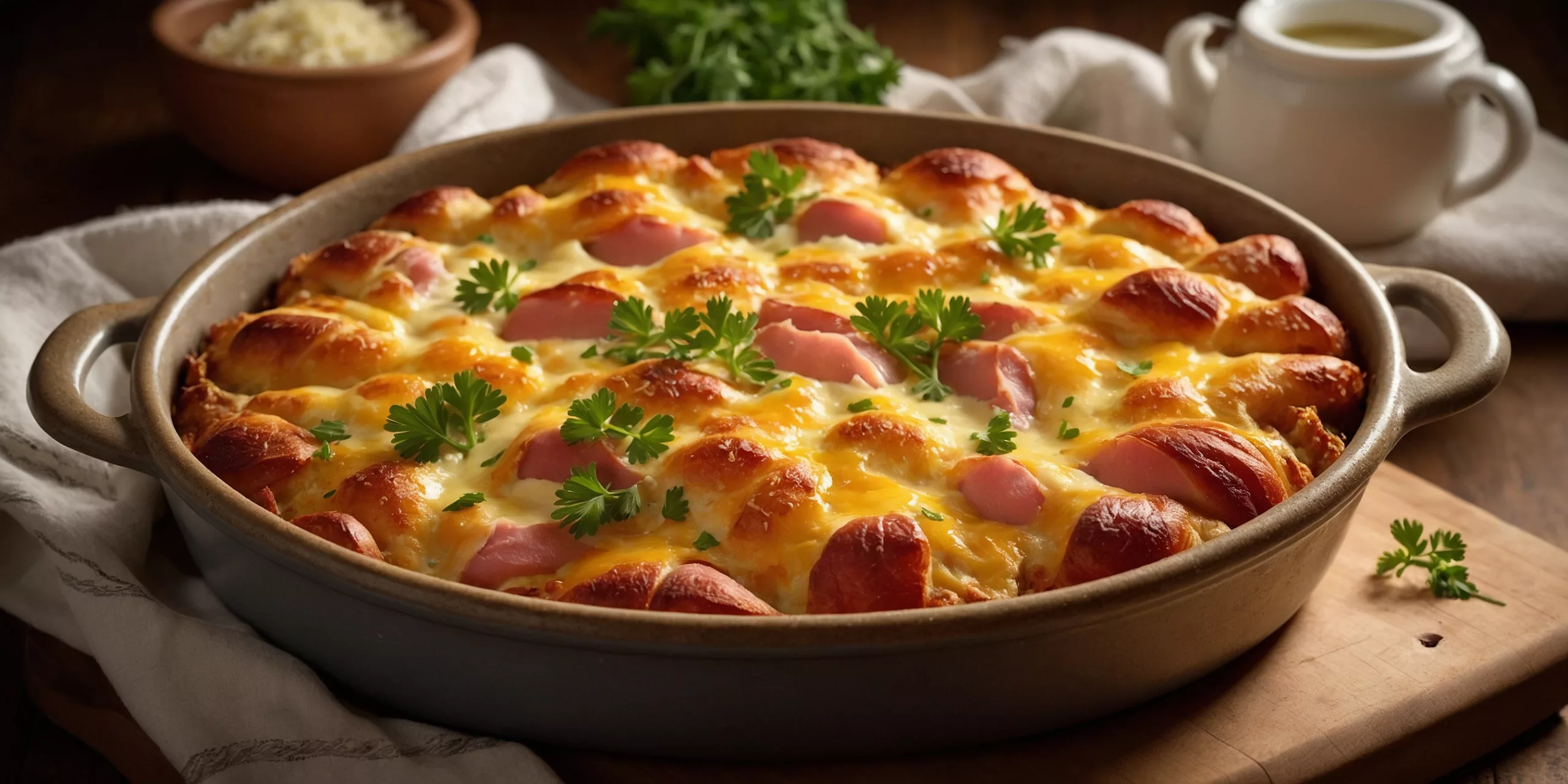 Deftiger Brezel-Auflauf mit Schinken und Käse – YummAi