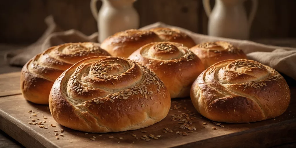Dinkelbrötchen mit Leinsamen