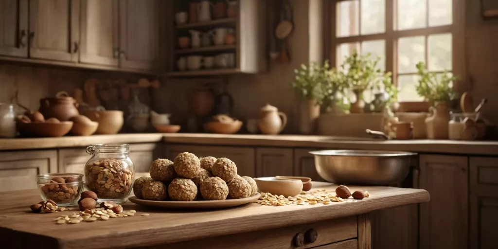 Energie Balls mit Hafer und Datteln