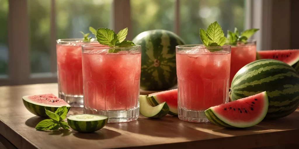 Erfrischende Wassermelonen-Gurken-Limonade