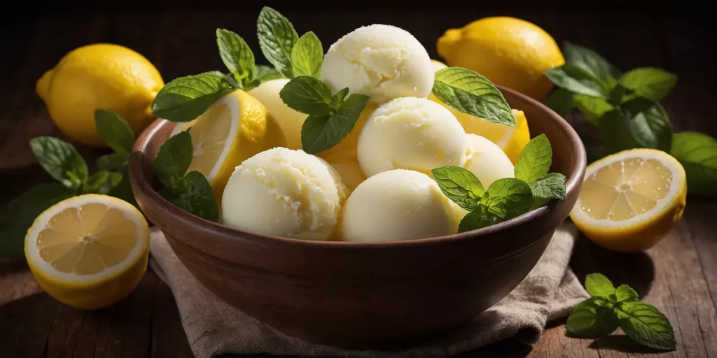 Erfrischendes Zitronensorbet