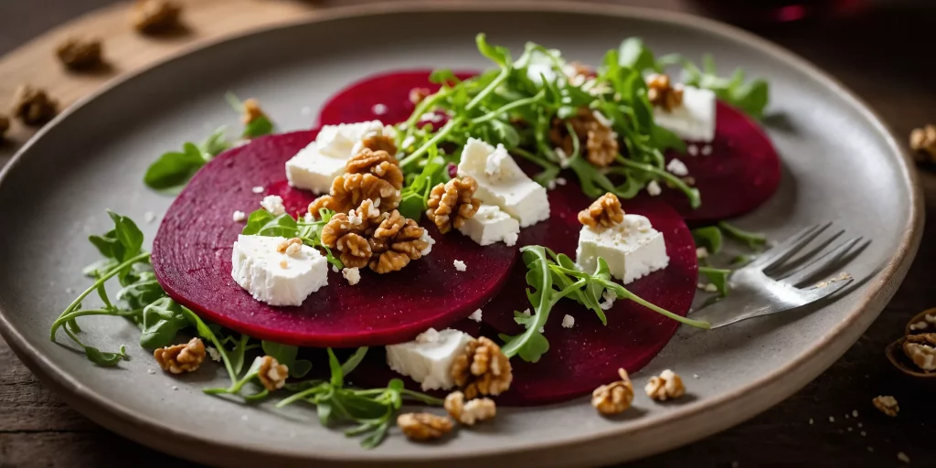 Feines Rote-Bete-Carpaccio mit Ziegenkäse – YummAi