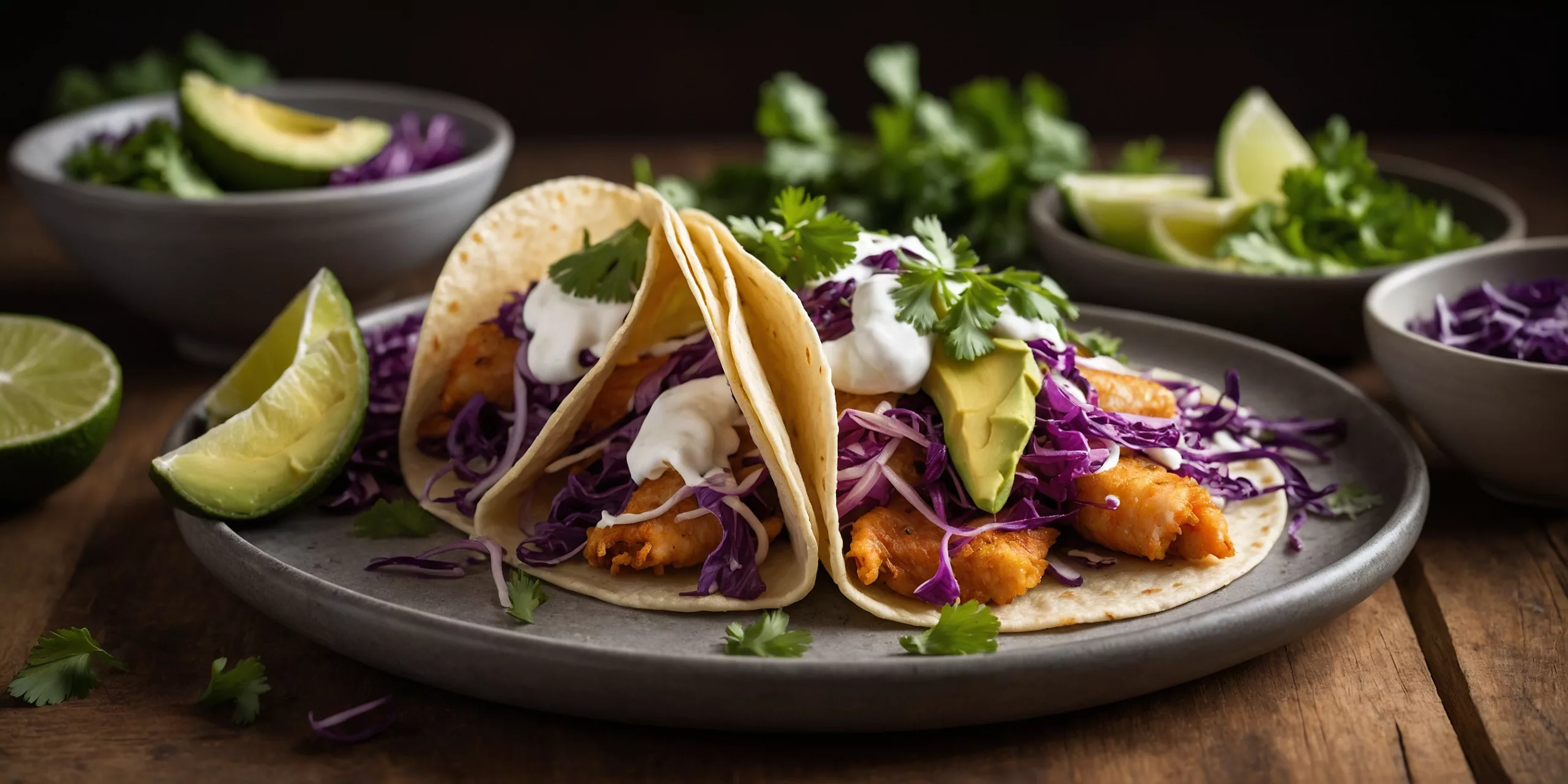 Fisch-Tacos mit Limetten-Crema