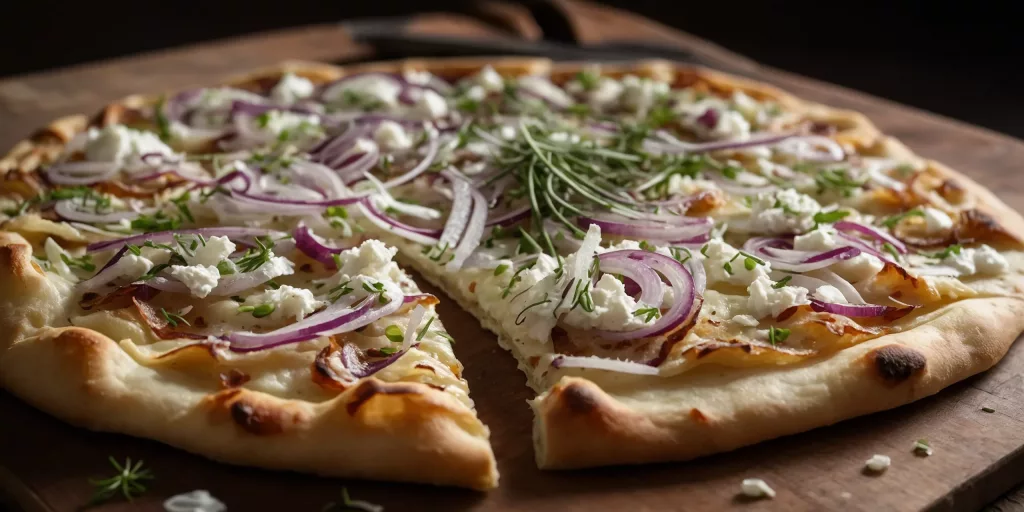 Flammkuchen mit Ziegenkäse