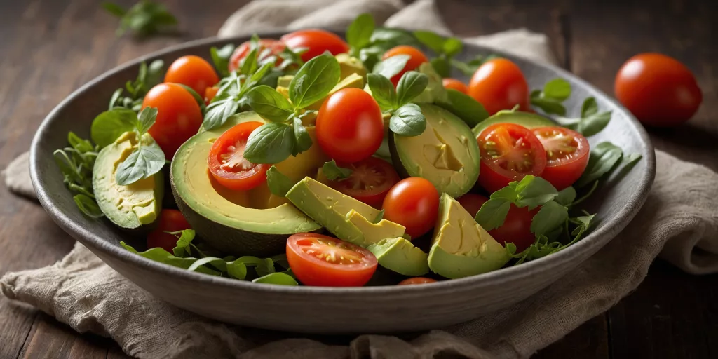 Frischer Avocado-Tomaten-Salat mit Limettendressing