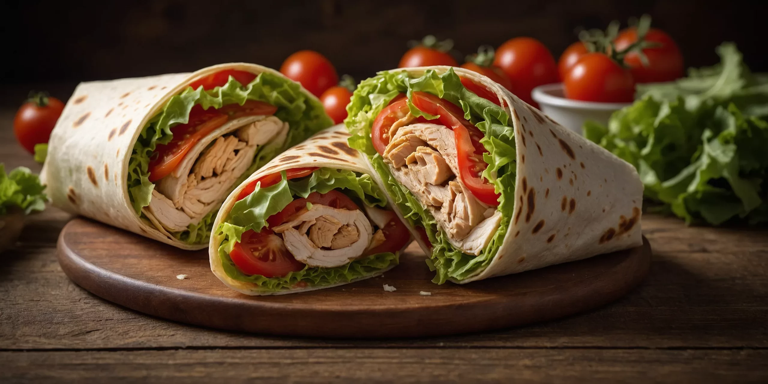 Frischer Caesar-Wrap mit Hähnchen