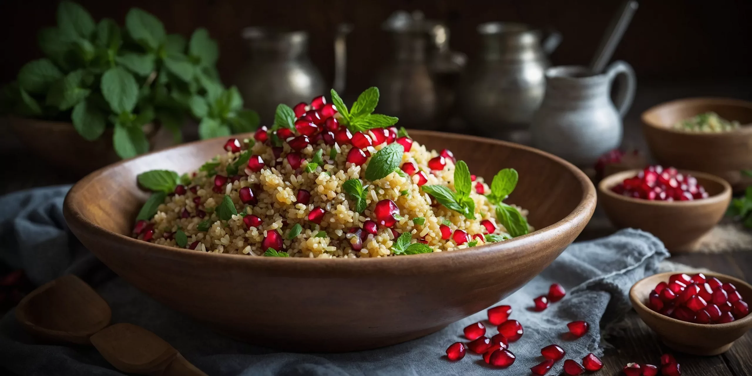 Frischer Minz-Bulgursalat mit Granatapfel