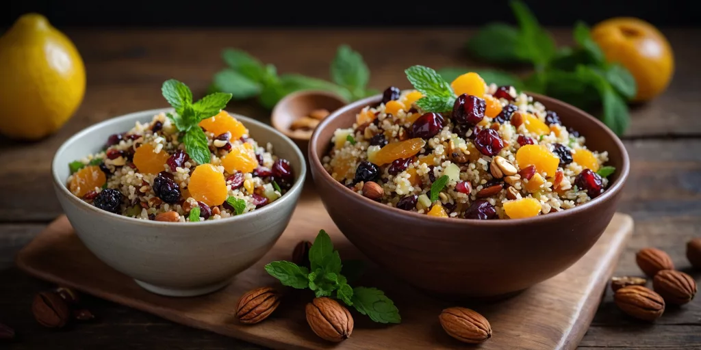 Fruchtiger Quinoa-Salat mit Trockenfrüchten