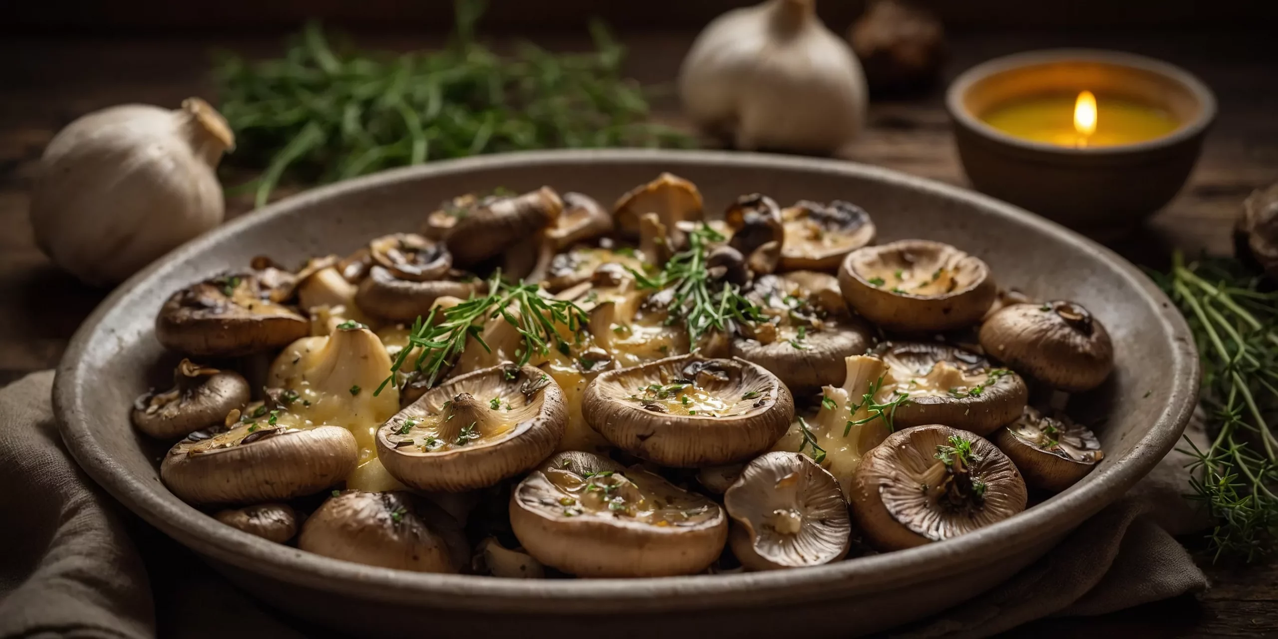 Gebackene Champignons mit Knoblauchbutter
