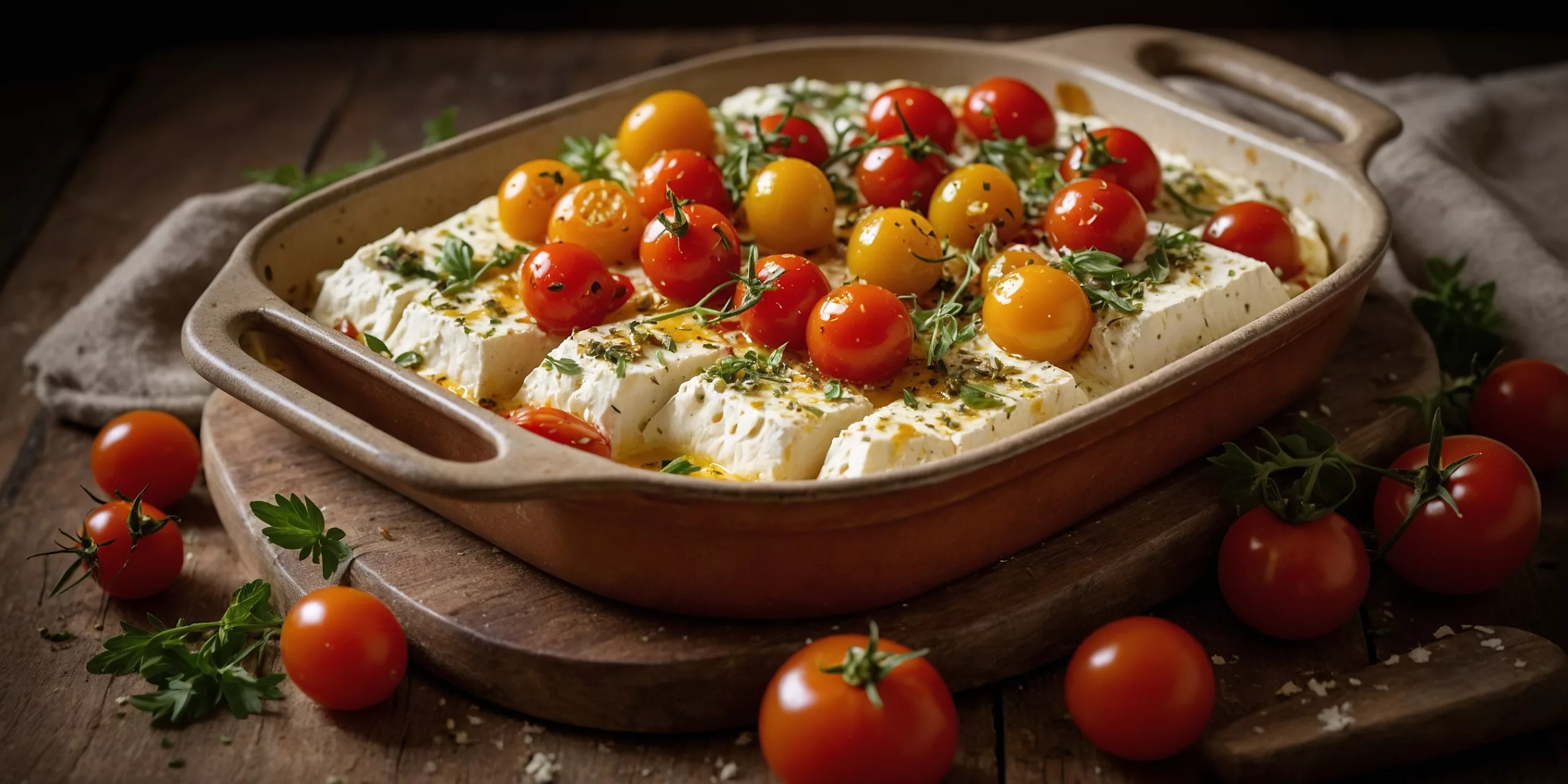 Gebackener Feta mit Tomaten und Olivenöl