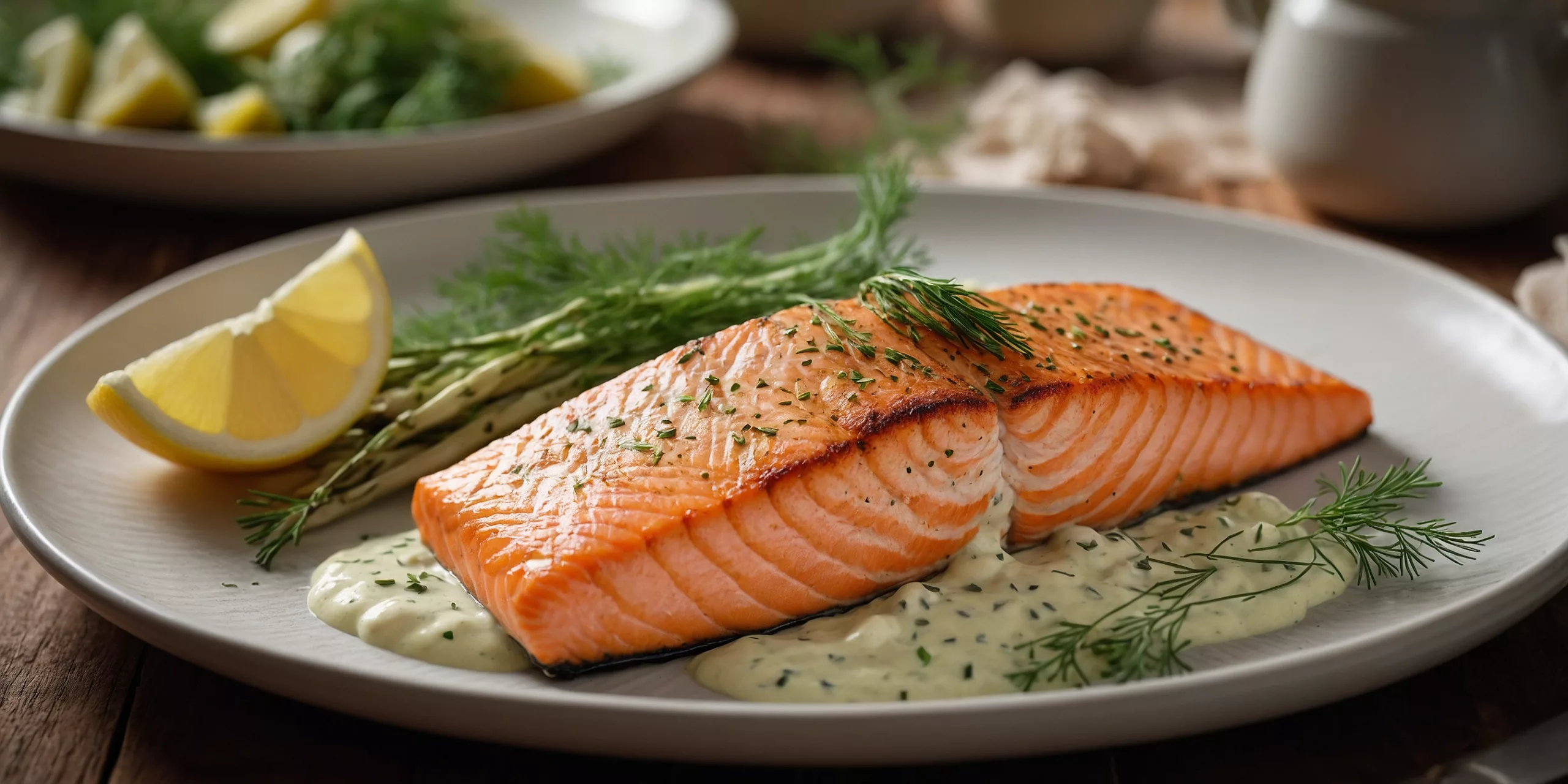 Gebackener Lachs mit Dill-Sauce – YummAi