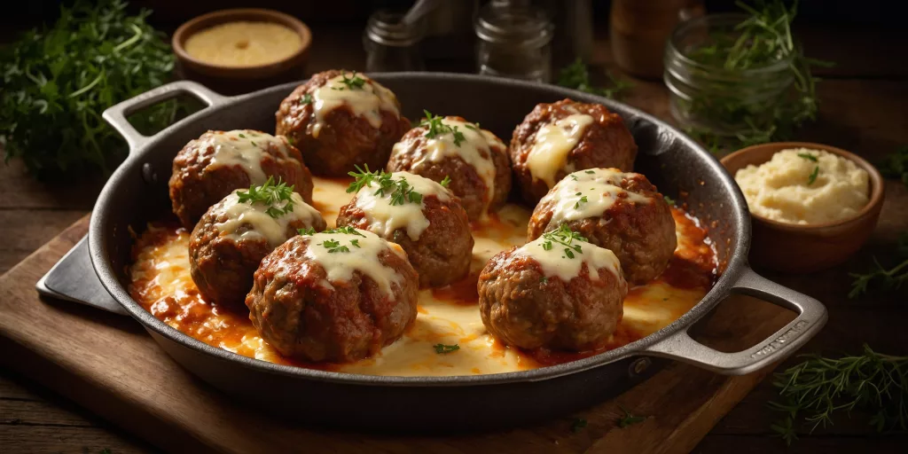 Gefüllte Frikadellen mit Käsekern