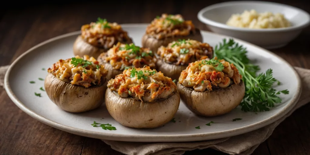 Gefüllte Champignons mit Krabben – YummAi Gefüllte Champignons mit Krabben – YummAi