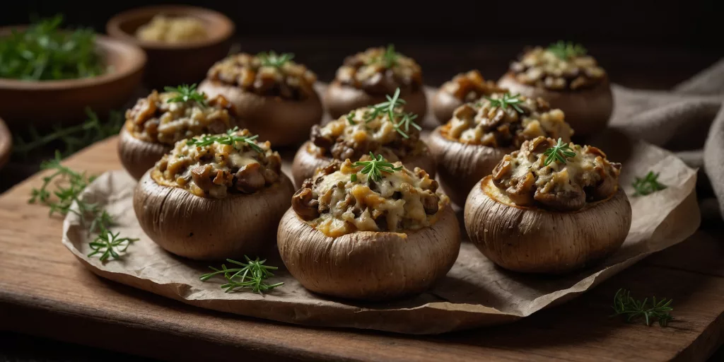 Gefüllte Champignons mit Walnüssen