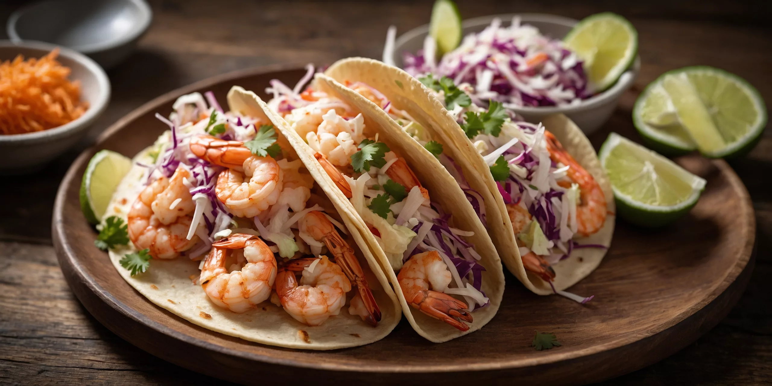 Gegrillte Garnelen Tacos mit Krautsalat