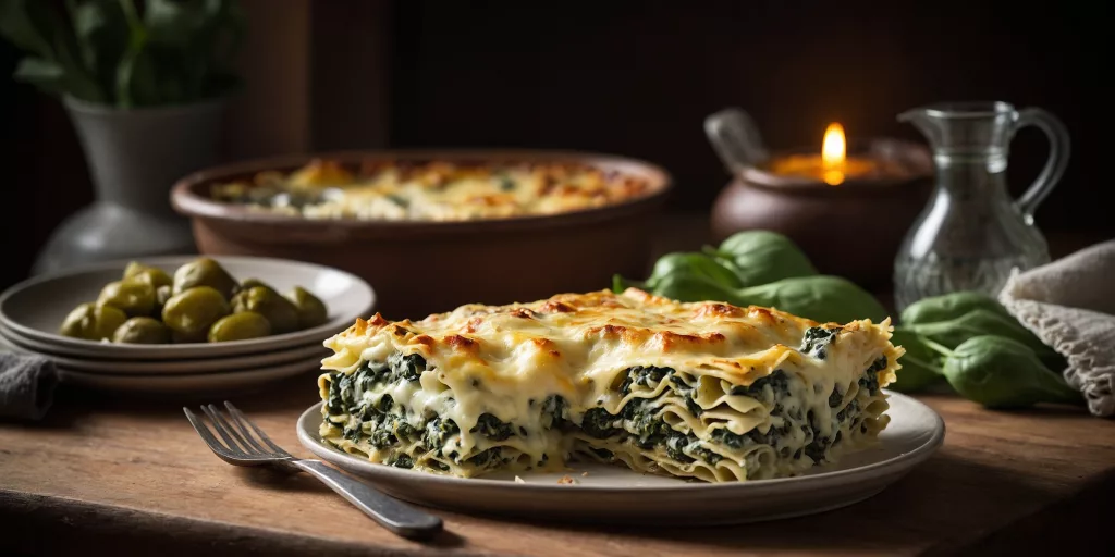 Gemüse-Spinat-Lauch-Lasagne