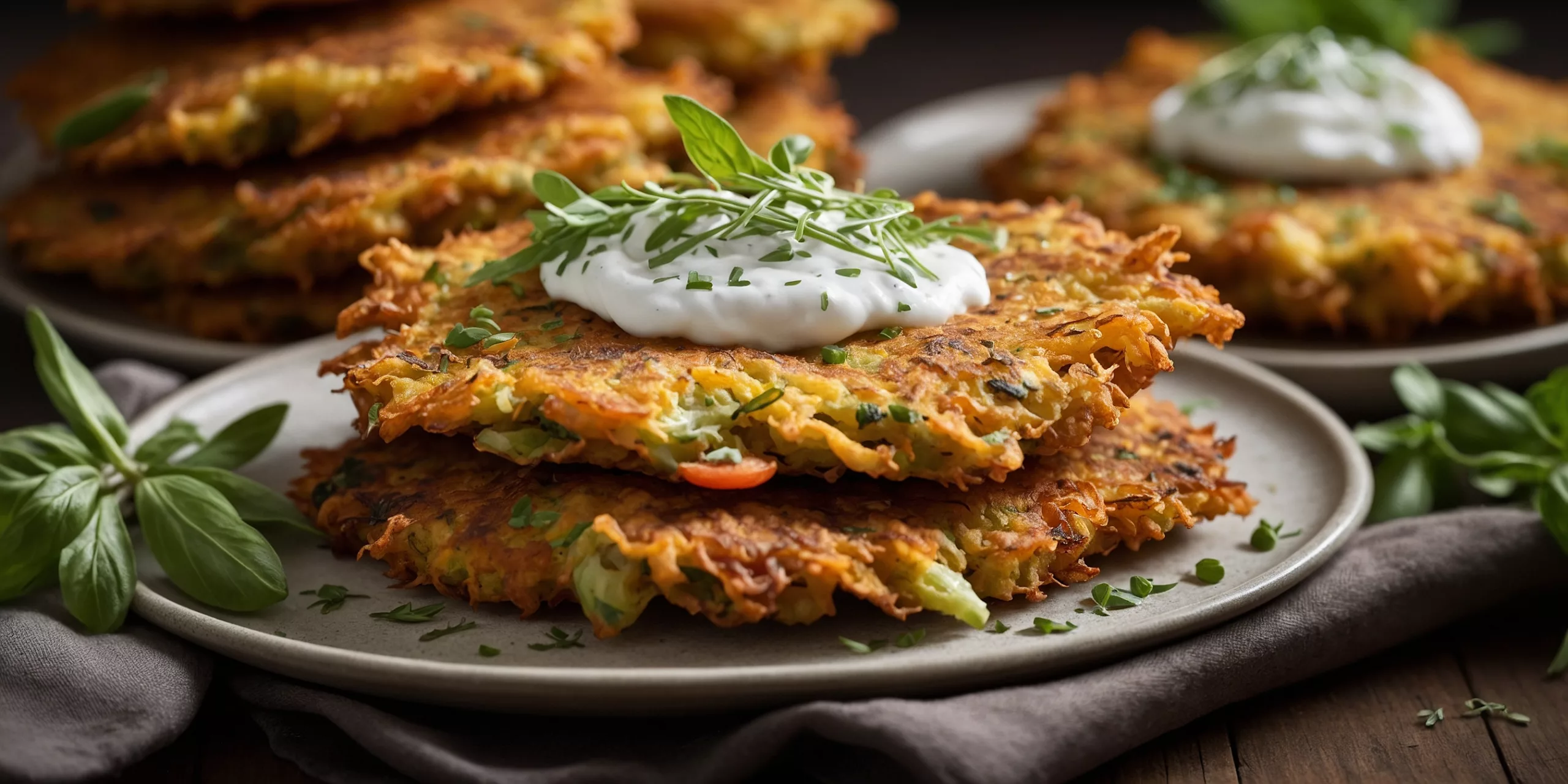 Gemüsepuffer mit Kräuterquark – YummAi Gemüsepuffer mit Kräuterquark – YummAi