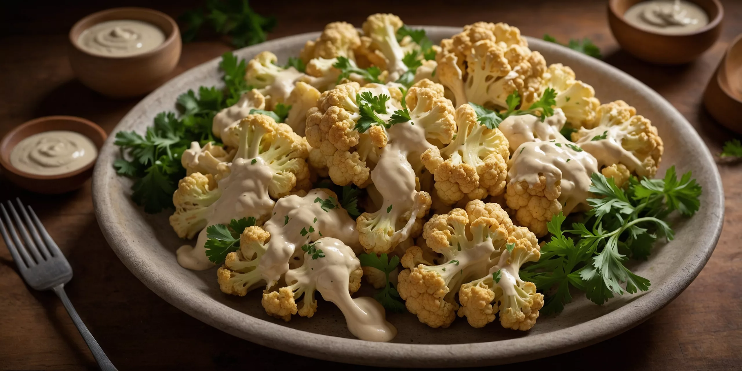 Gerösteter Blumenkohl mit Tahini-Dressing
