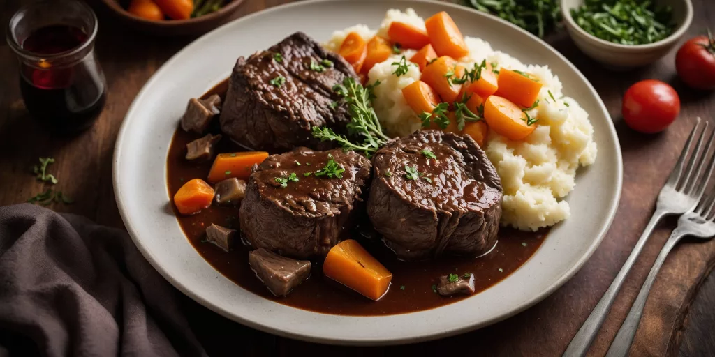 Geschmorte Ochsenbäckchen in Rotwein