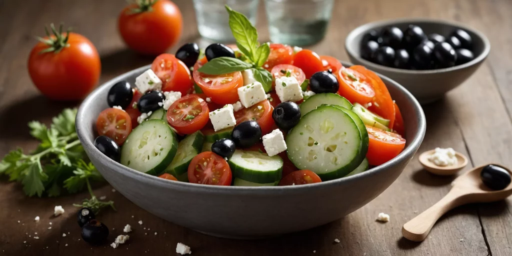 Griechischer Bauernsalat mit Oliven und Feta – YummAi