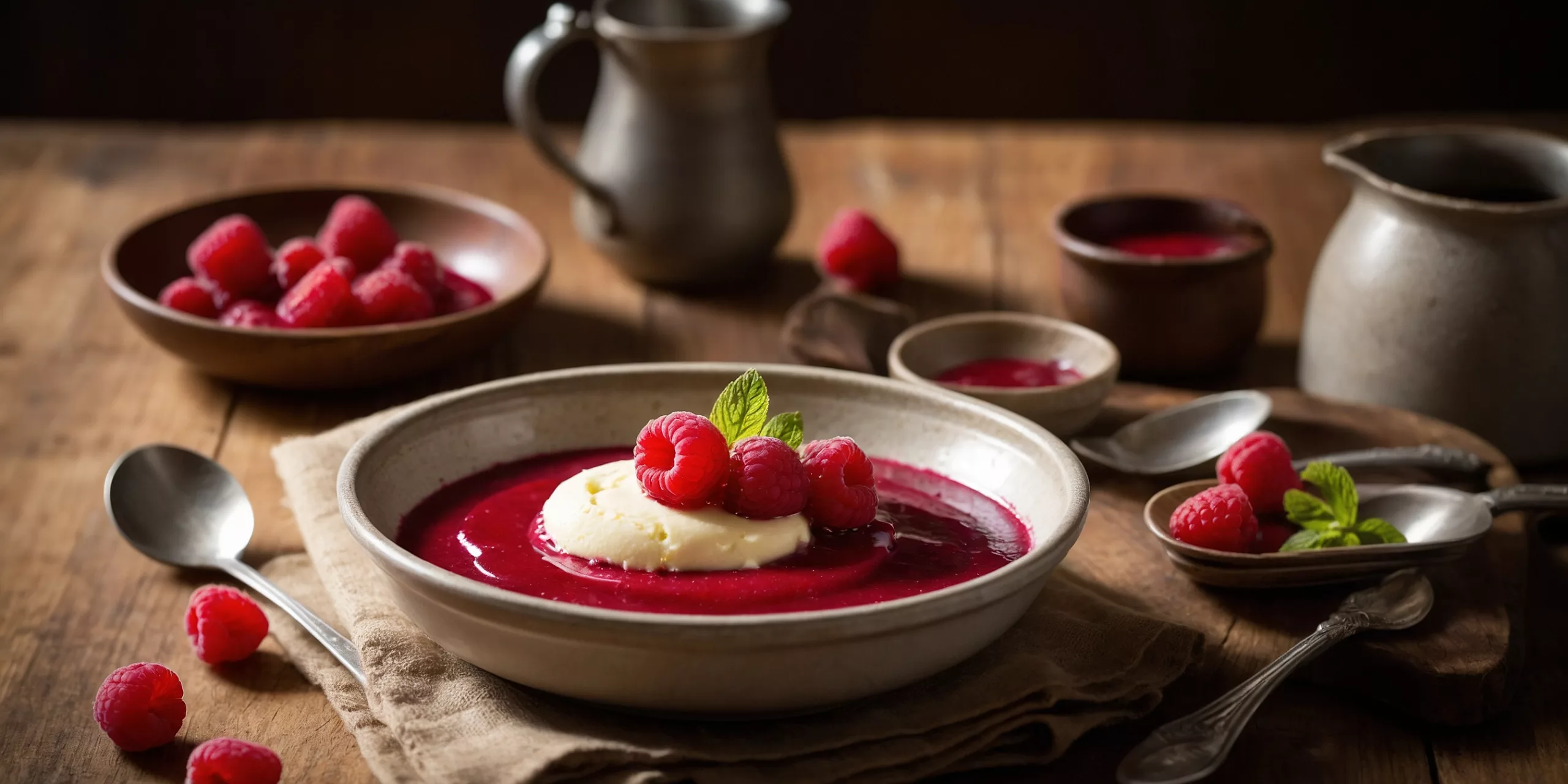 Grießpudding mit Himbeersoße – YummAi Grießpudding mit Himbeersoße – YummAi