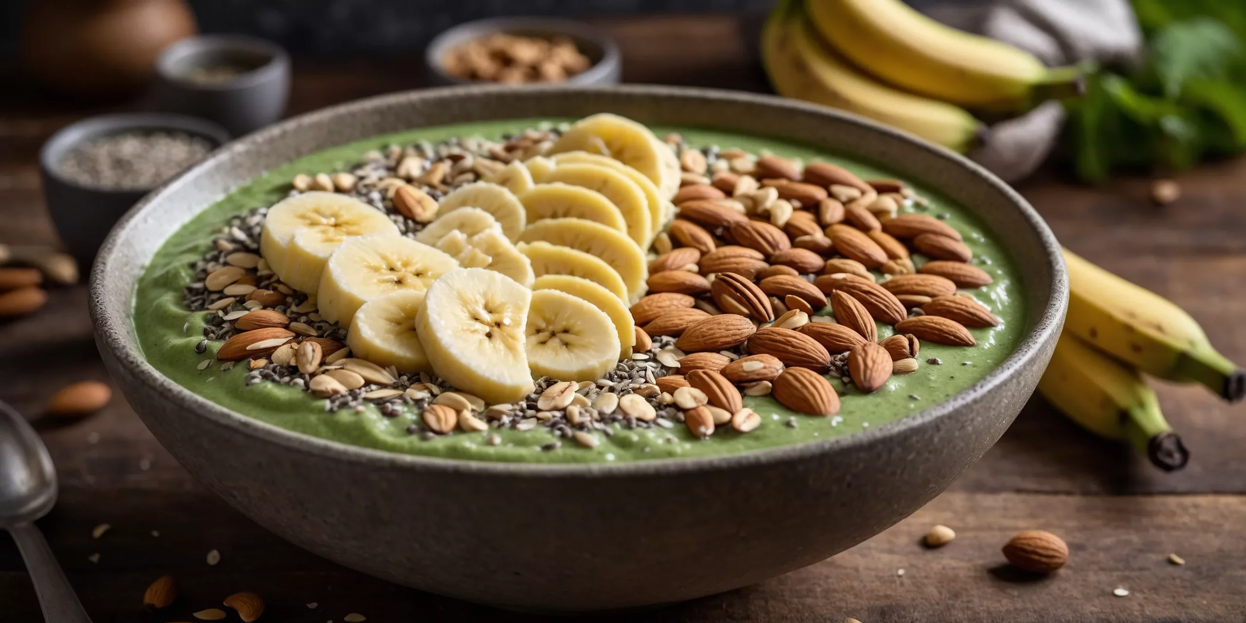 Grüne Smoothie-Bowl mit Chia und Banane