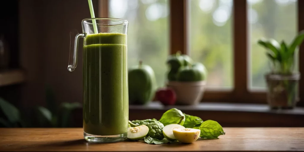 Grüner Detox-Smoothie mit Matcha und Spinat