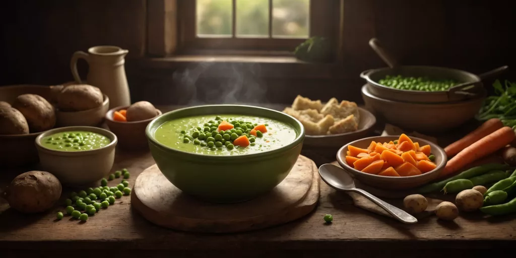 Hausgemachte Erbsensuppe