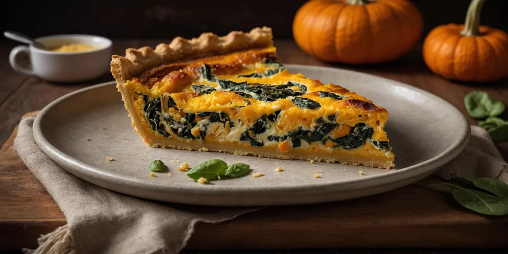 Herbstliche Kürbis-Spinat-Quiche