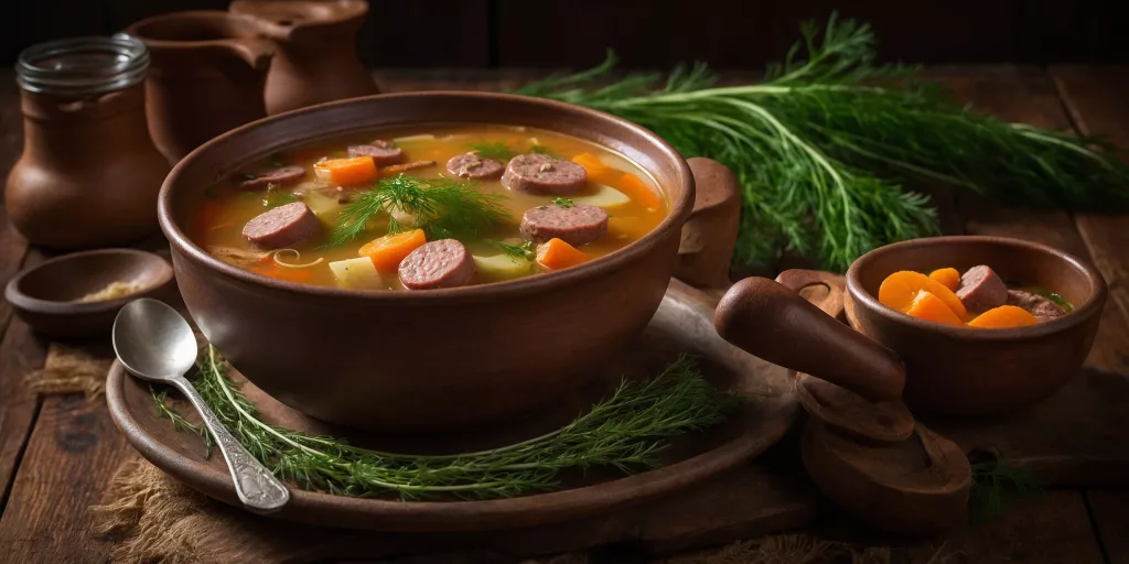 Herzhafte Russische Soljanka mit Wurst
