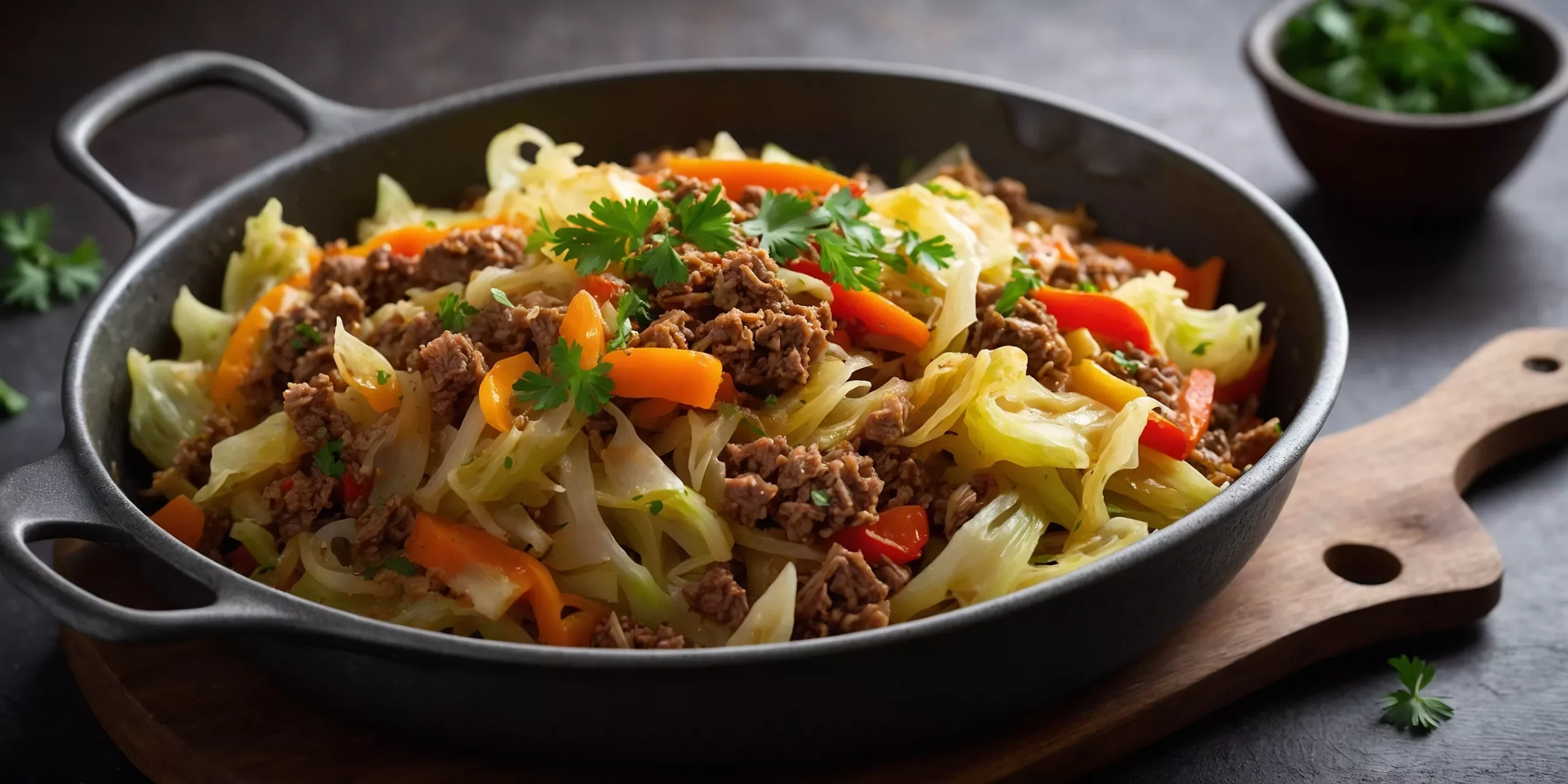 Herzhafte Weißkohlpfanne mit Hackfleisch – YummAi