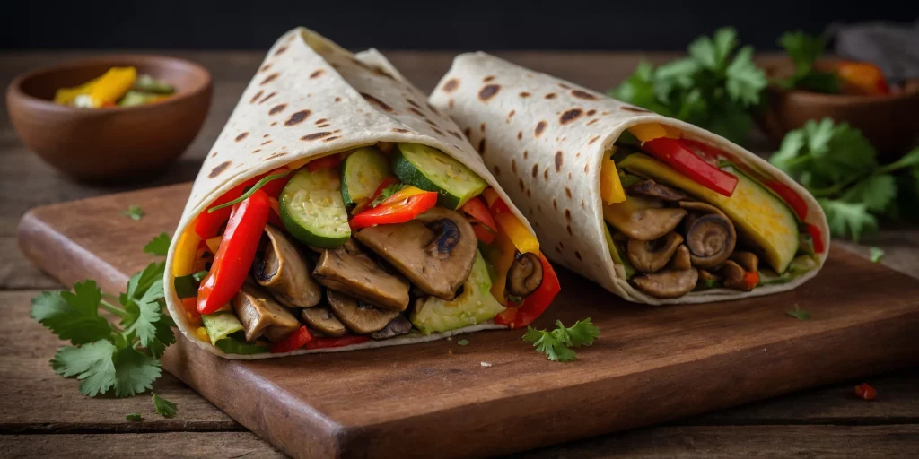 Herzhafter Pilz-Gemüse-Wrap
