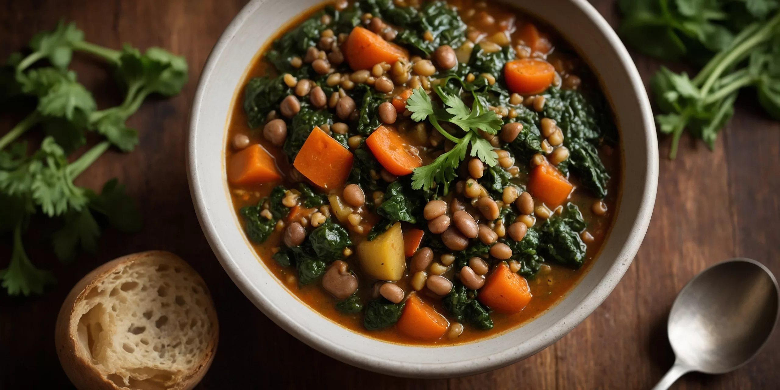 Herzhafter Spinat-Linsen-Eintopf
