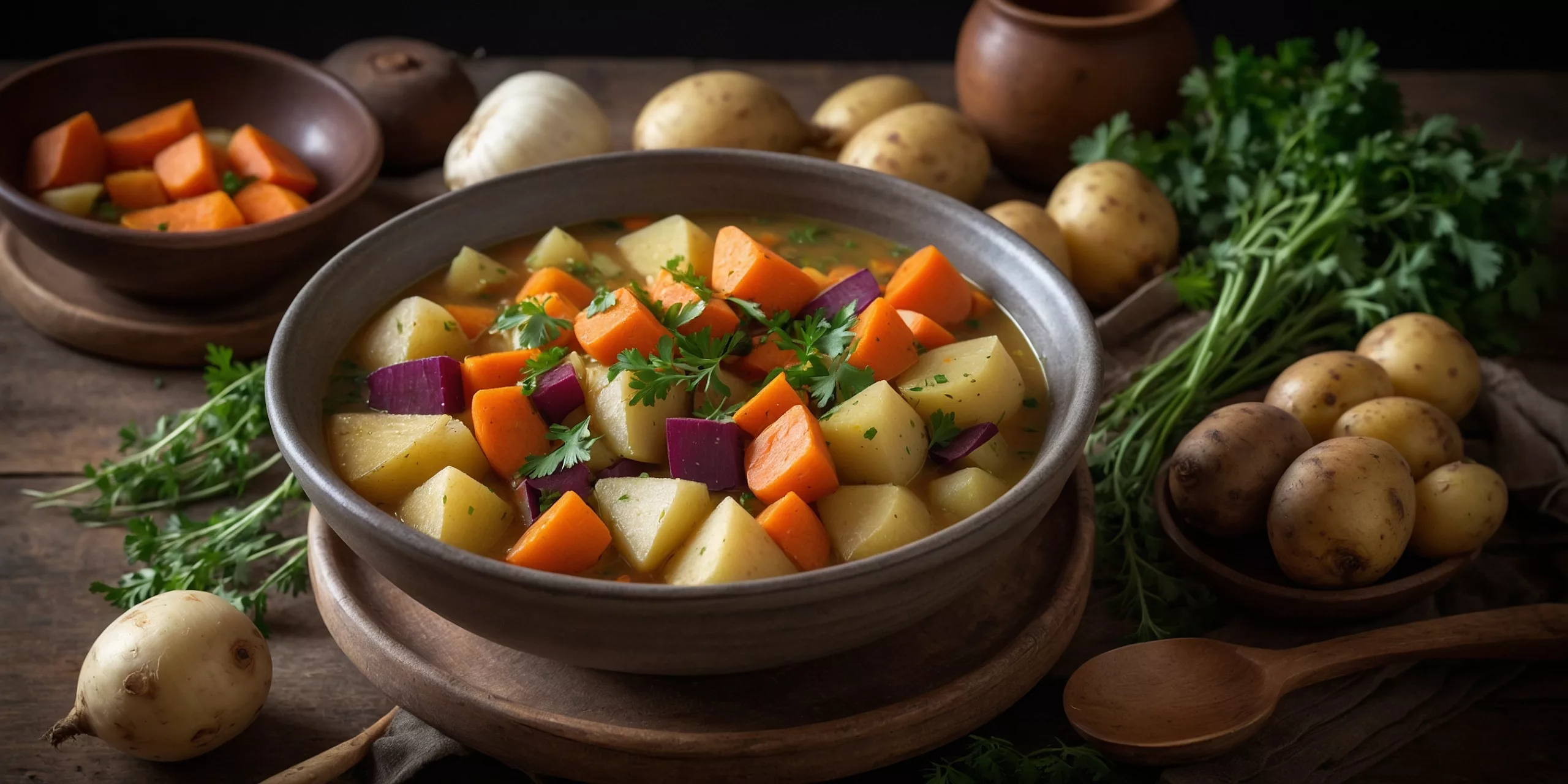 Herzhafter Wurzelgemüse-Eintopf mit Kräutern