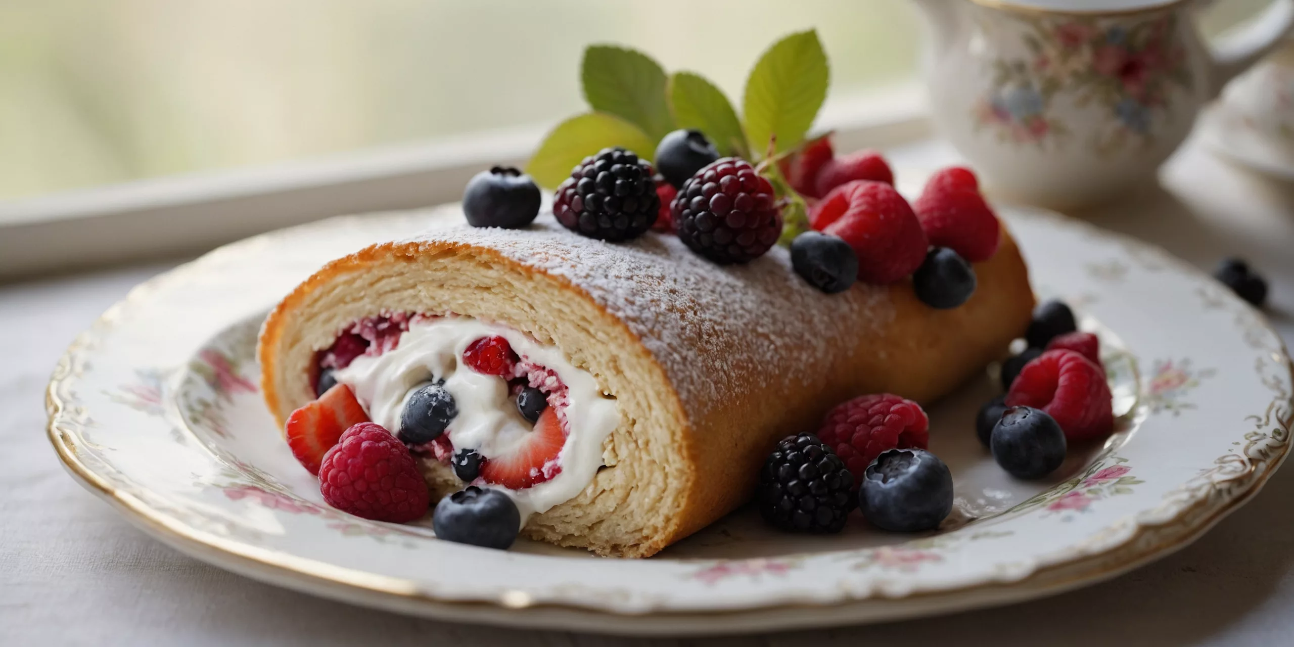 High Protein Biskuitrolle mit Quark-Joghurt-Füllung