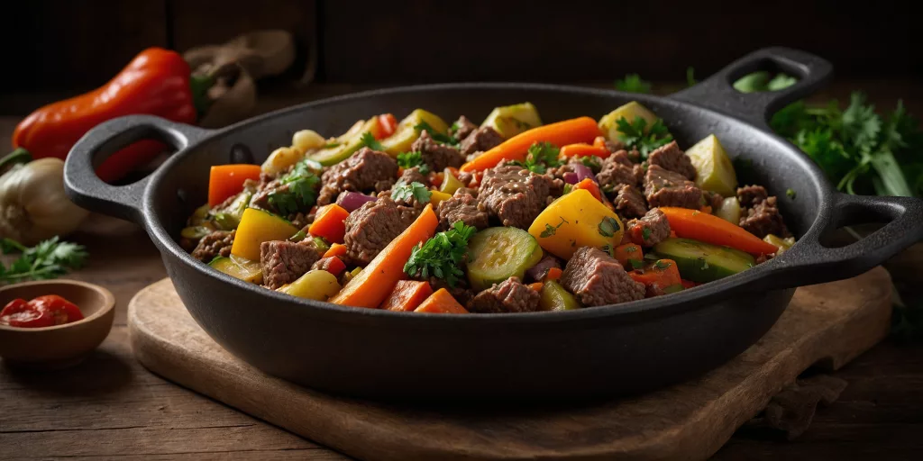 High Protein Hackfleisch-Gemüse-Pfanne