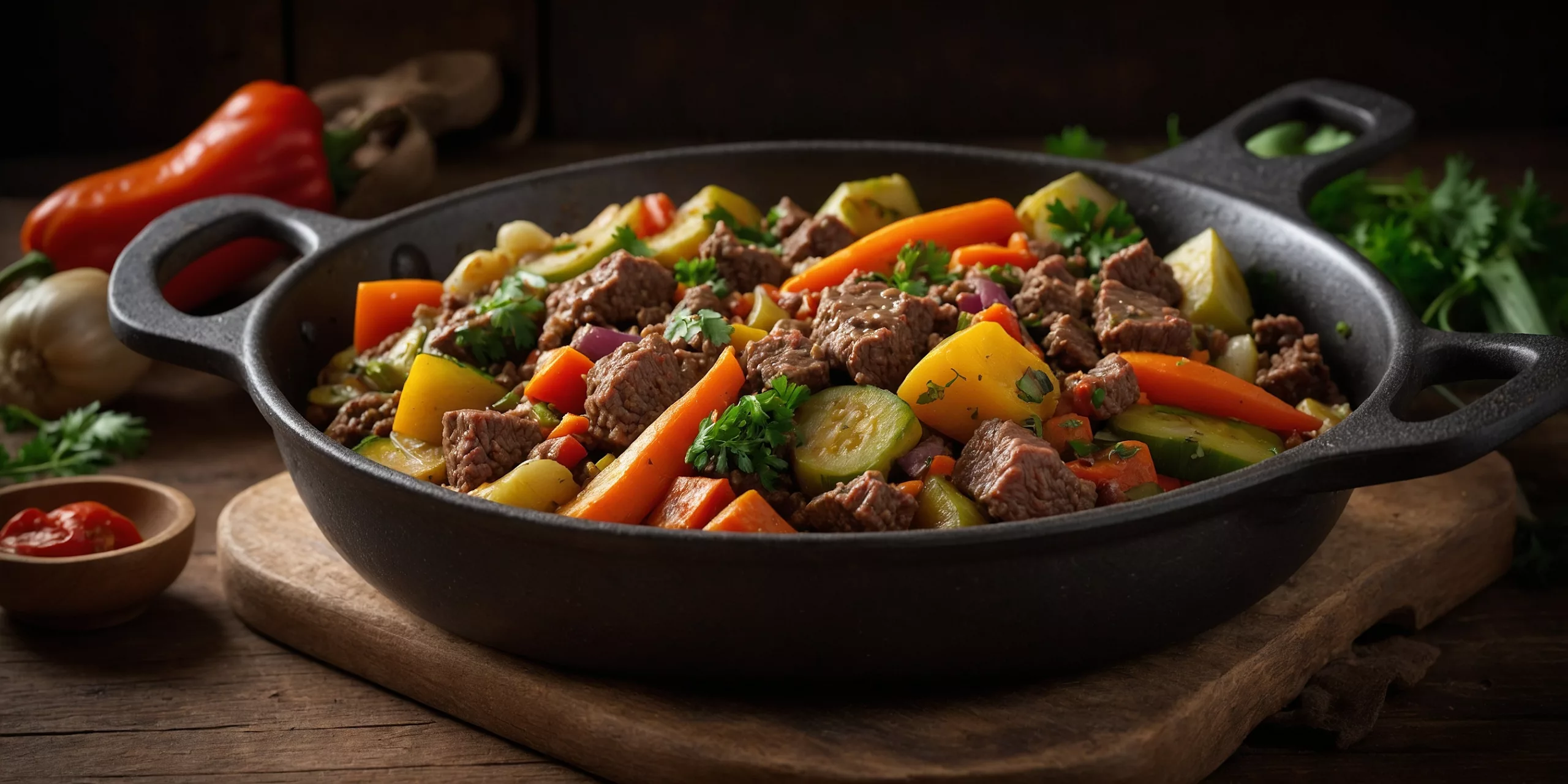 High Protein Hackfleisch-Gemüse-Pfanne