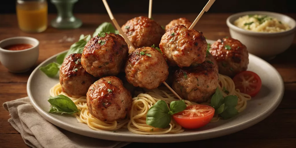 High Protein Hähnchenfleischbällchen am Spieß – YummAi