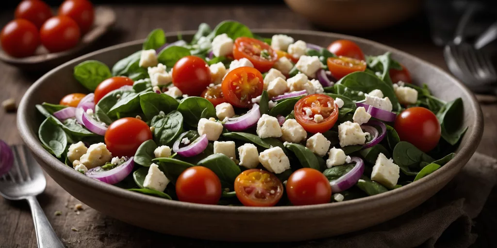 High Protein Kichererbsen-Spinat-Salat