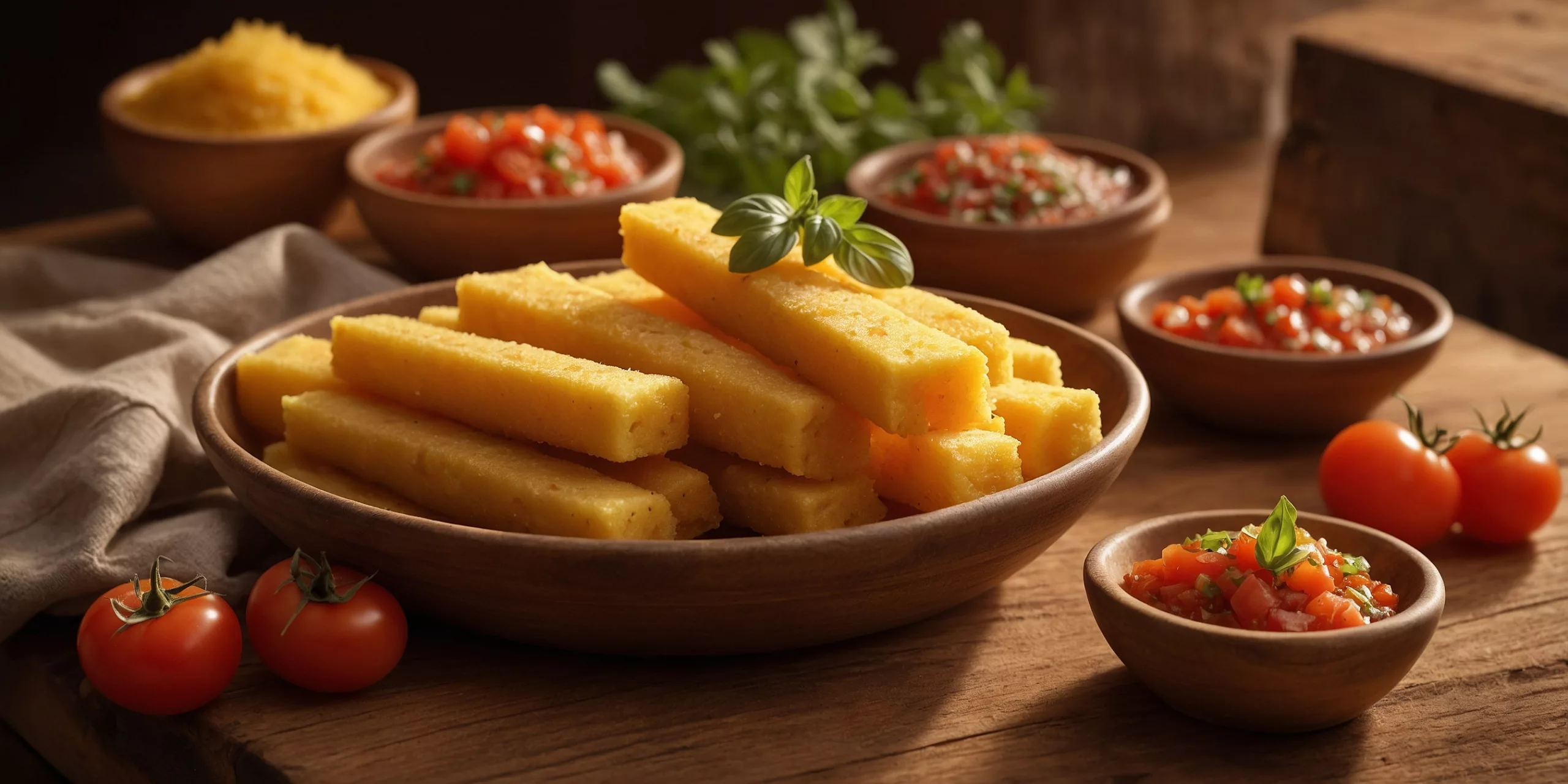 High Protein Polenta-Sticks aus Kichererbsenmehl