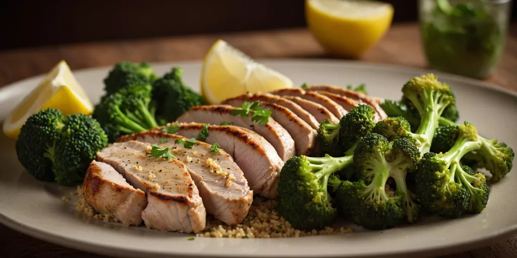 High Protein Putensteaks mit Brokkoli und Quinoa